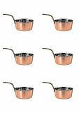 6Pcs - Copper Stainless Steel Mini Saucepan Serving Ware (Plain) - 2 Sizes
